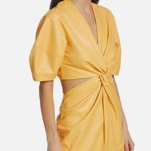 I ALC Yellow Alex Faux  Leather Dress, size 12